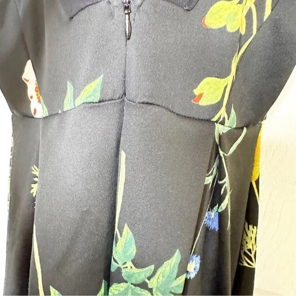 ASOS Sleeveless Black Floral Scuba Skater Dress Low Back Midi Dress UK6 US2 - Picture 7 of 8